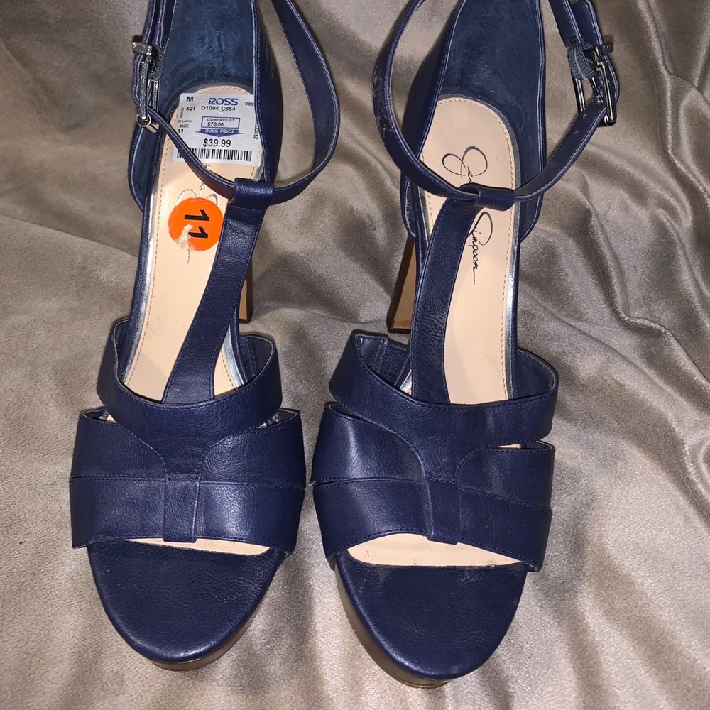 Jessica Simpson purple platf Sandals ankle strap